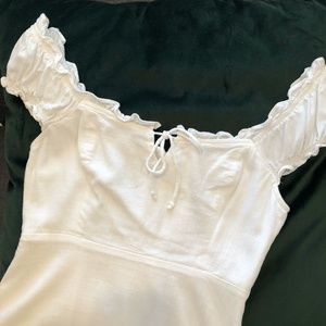 Off-the-Shoulder Cotton Candy LA White Mini Dress